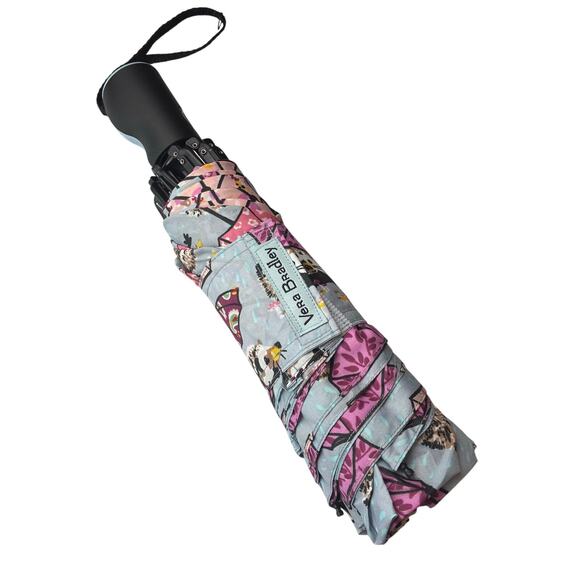 Vera Bradley Automatic Mini Umbrella Novelty Its Raining Hedgehogs Paisly Floral - Picture 1 of 7